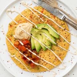 chickpeapancakesquare 0338 250x250 Jumbo Chickpea Pancake – A High Protein, Filling Vegan Breakfast or Lunch!
