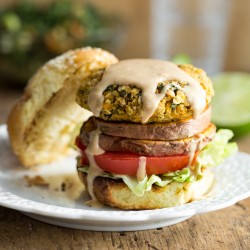 thaiveggieburgersquare 2351 250x250 Thai Sweet Potato Veggie Burgers with Spicy Peanut Sauce