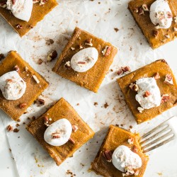 pumpkinpiesquaresvegansquare 2816 250x250 Vegan Pumpkin Pie Squares with Gluten Free Graham Cracker Crust